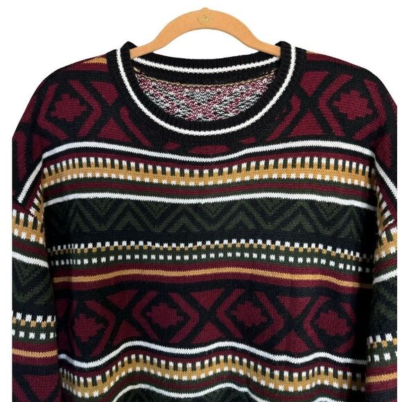 Womens Sweater Bohemian Knit Pullover Size 2XL‎ Multicolor Tribal Aztec Retro - Picture 6 of 9